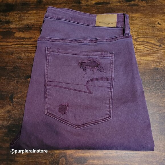 American Eagle Jeans 18 R Jegging Super Hi Rise Next Level Stretch X Purple - Picture 3 of 12